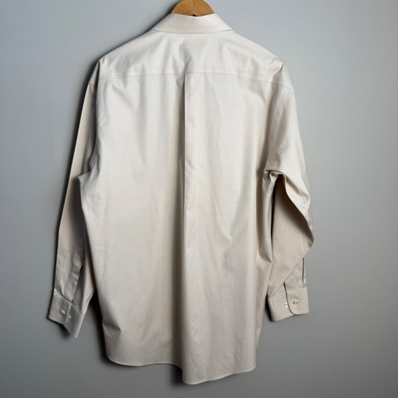 Pronto Uomo Men's Long Sleeve Button Up Dress Shirt Beige/Cream 16.5 - 32/33 - Picture 5 of 10